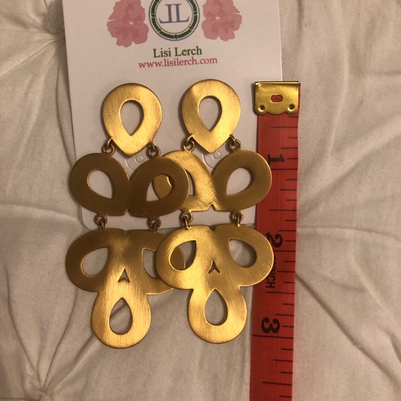 Lisi Lerch Ginger Earrings Brushed Gold. Stunning! - Picture 4 of 7
